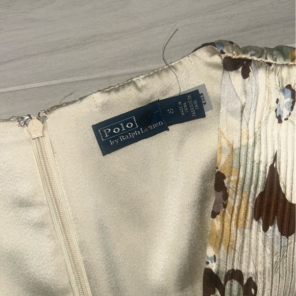 NEW POLO RALPH LAUREN Micro Pleated Floral Satin Midi Dress Size 10 - Picture 9 of 12